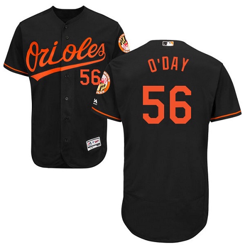 Orioles #56 Darren O'Day Black Flexbase Authentic Collection Stitched MLB Jersey